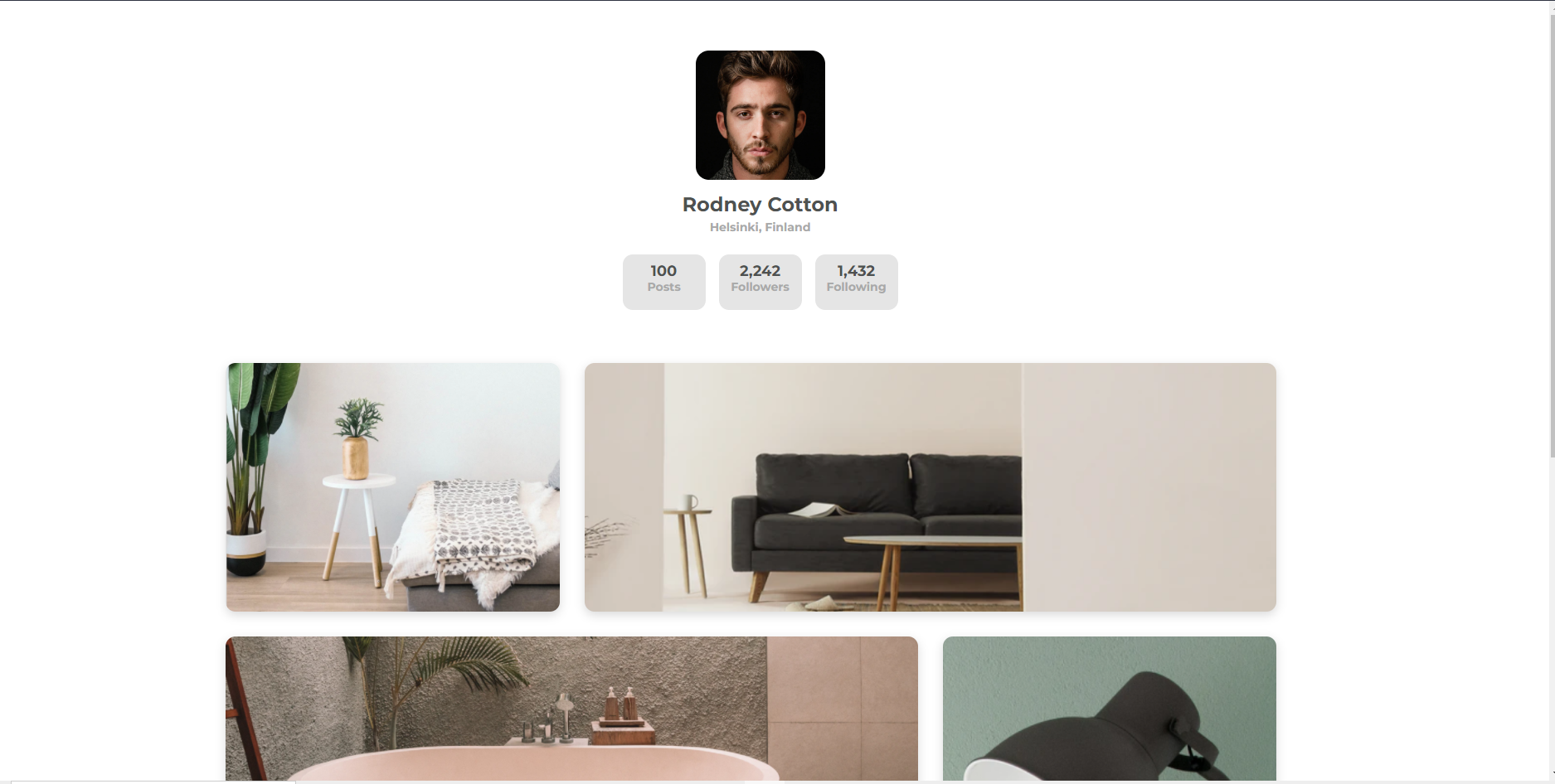 View of the gallerie page project.